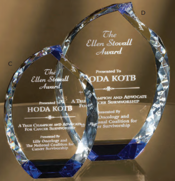 Blue Bottom Optic Crystal Flame