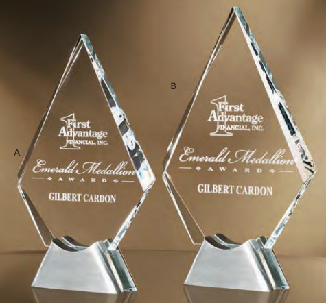 Crystal Diamond on Chrome Stand