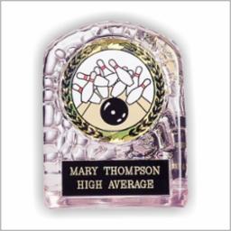 Clear Arched Tombstone with Insert and Engraving