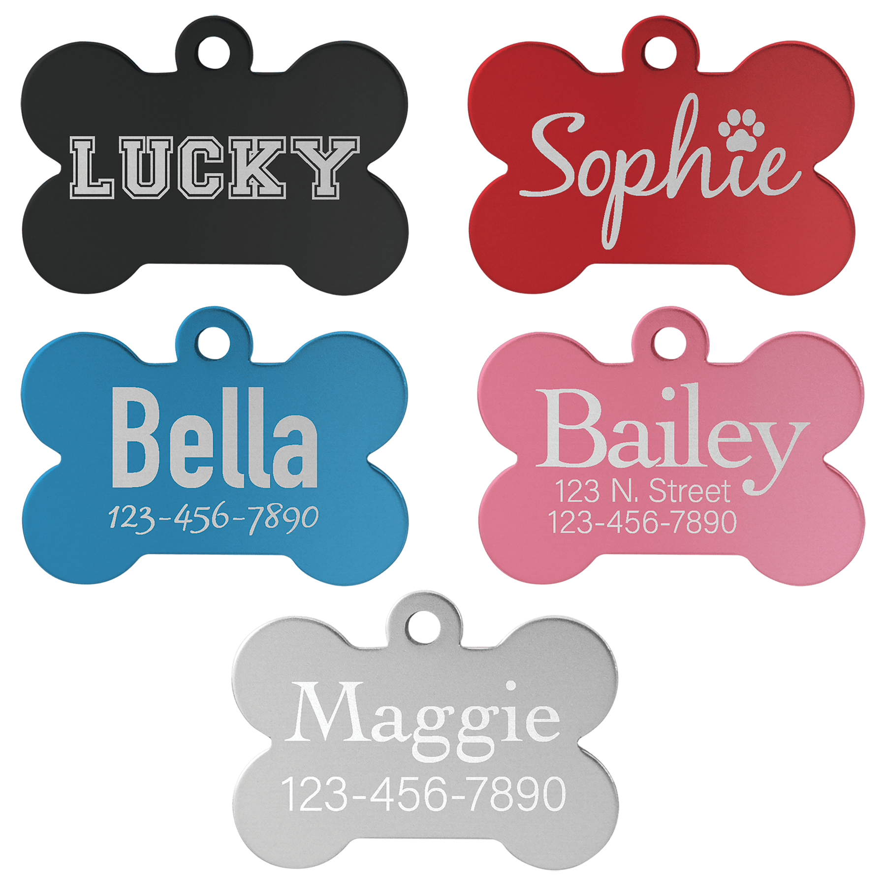 Bone Shaped Pet Name Tag