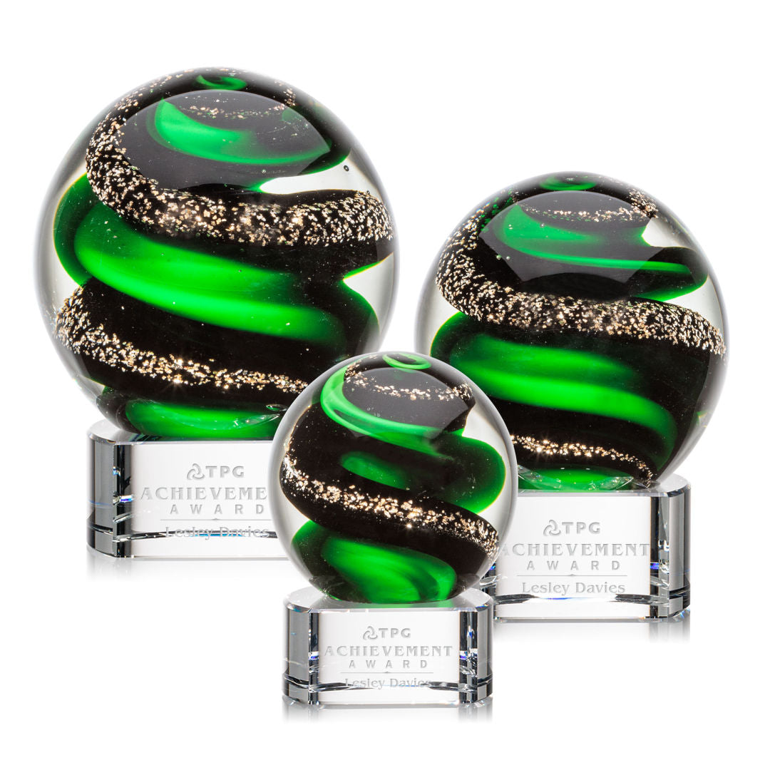 Emerald Swirl Sphere