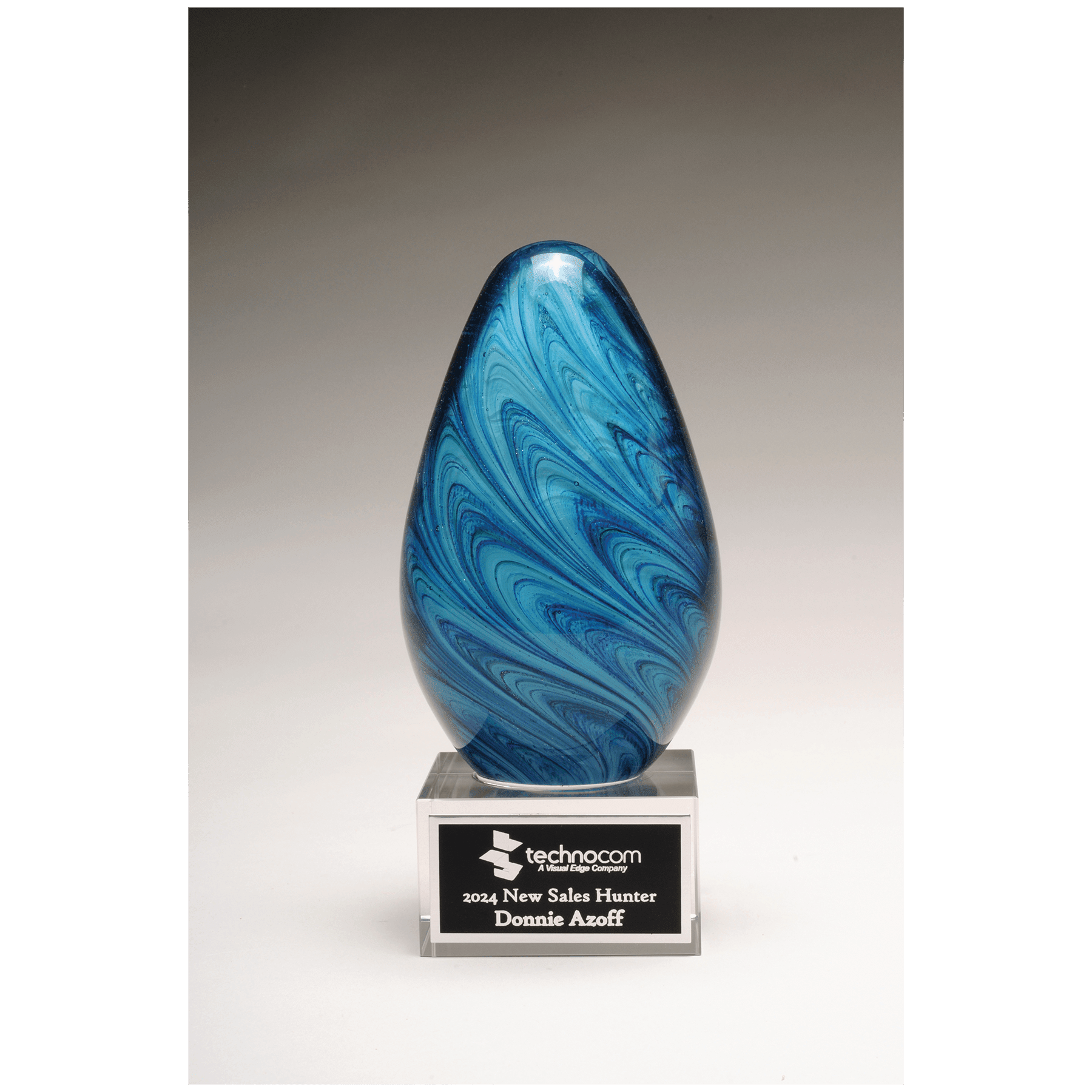 Harbor Wave Art Glass Egg