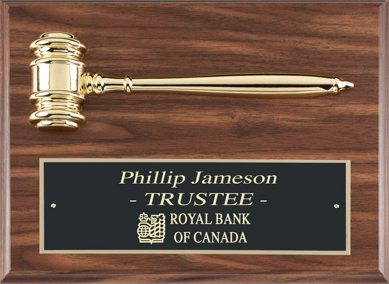 Walnut Gavel Plaque