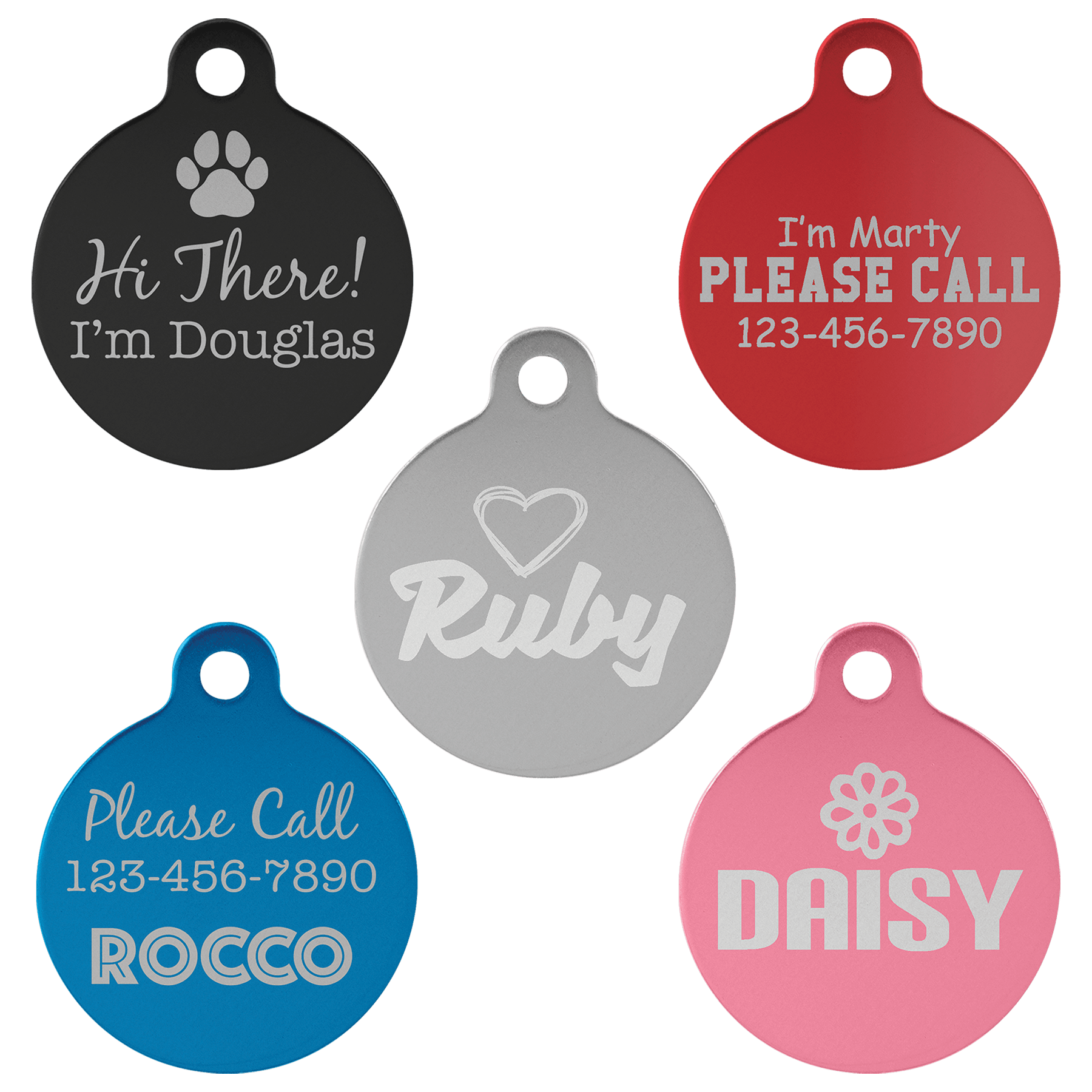 Round Pet Name Tags