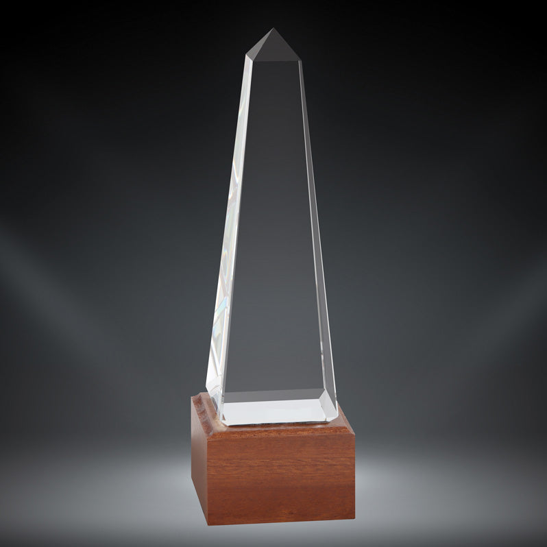 Obelisk on Wood Base