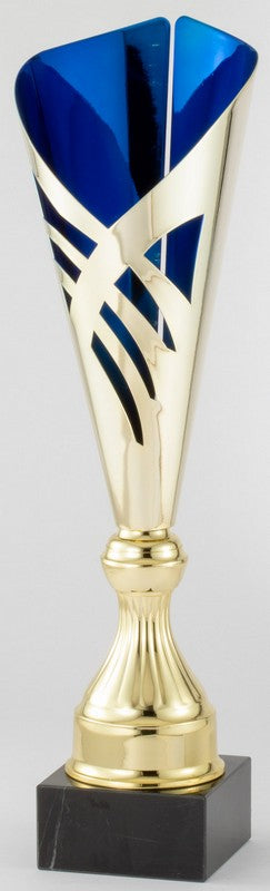 Blue and Gold Metal Cup