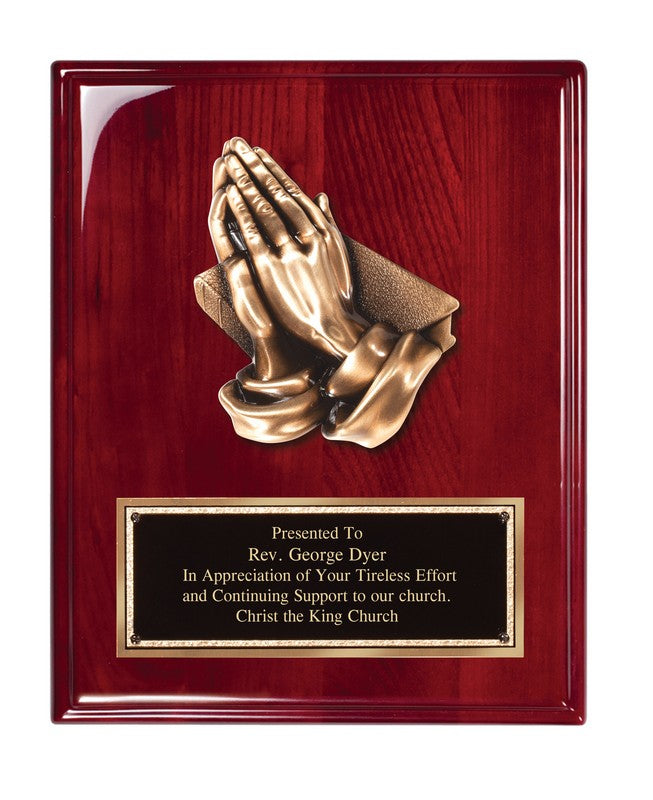 Piano Rosewood Plaque with Praying Hands