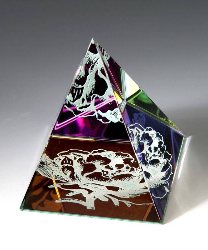 Rainbow Pyramid Paperweight