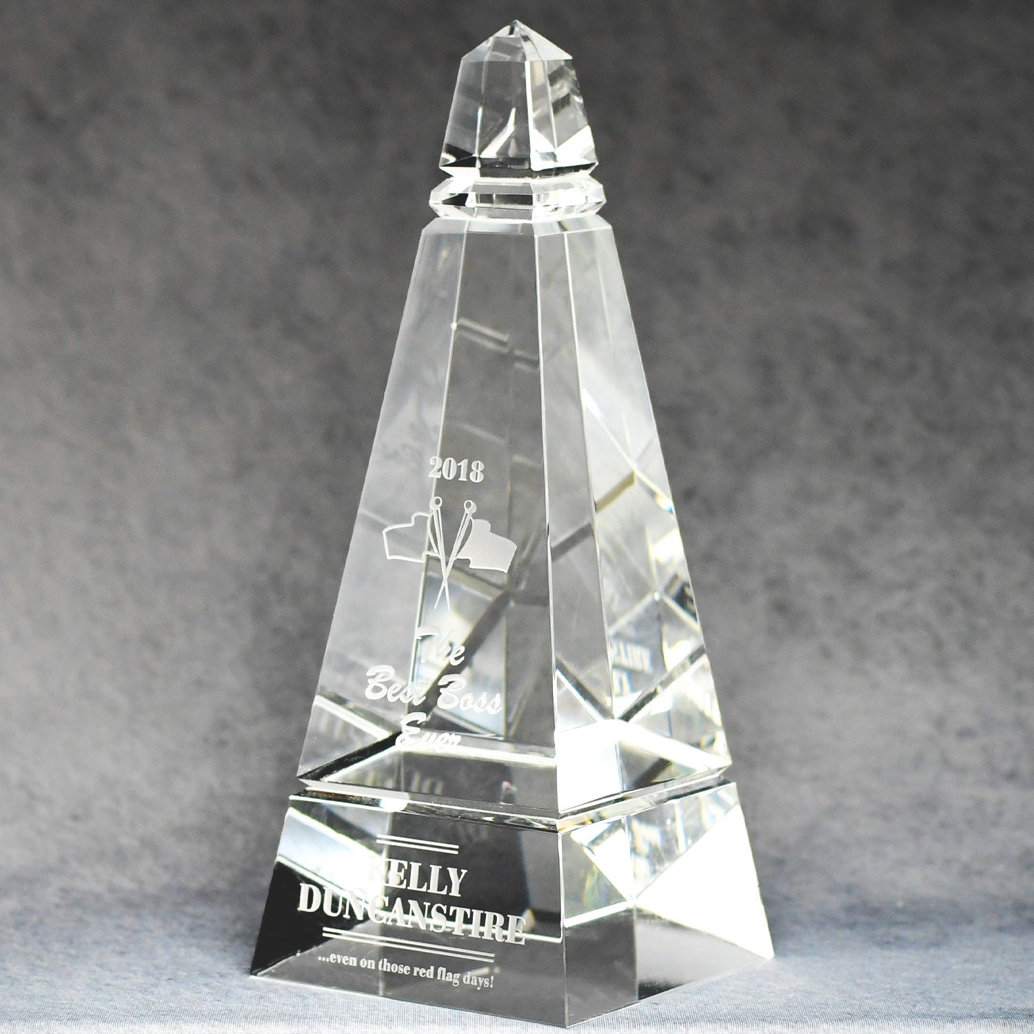 Multi-Faceted Optic Crystal Obelisk